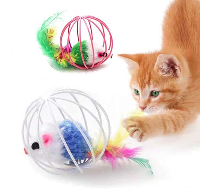 Sichumaria 2 Pcs Cat Balls Toy Sichumaria Mouse Ball Toys